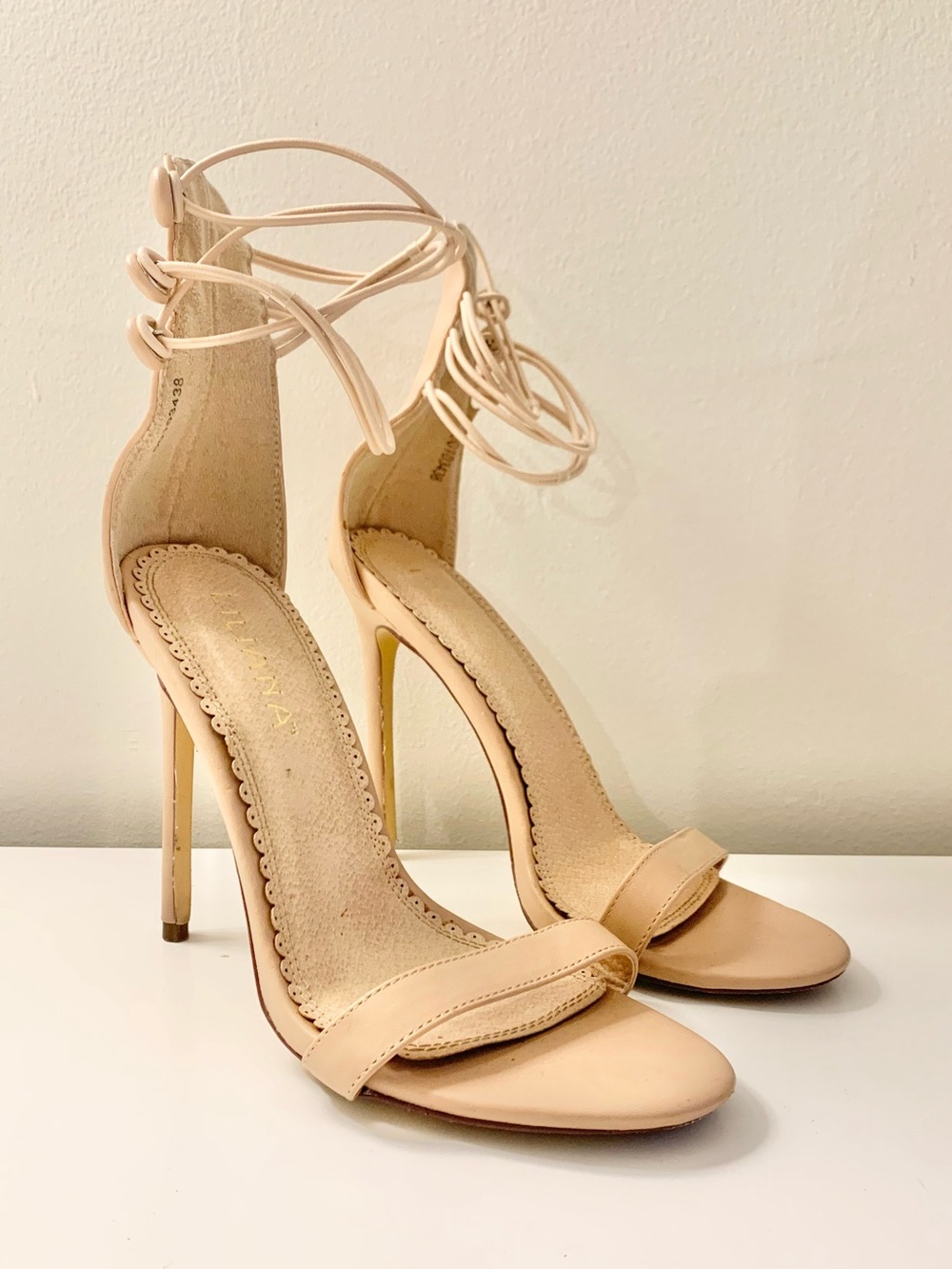 Liliana Strappy Nude Heels